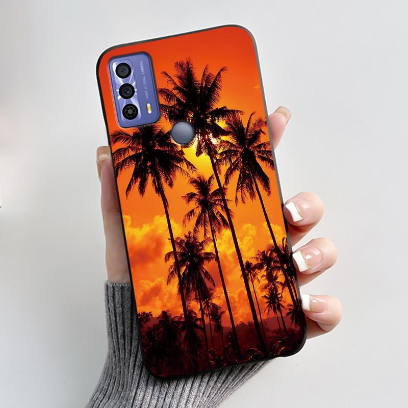 New Design Case For TCL 20B (6159K) Fashionable Black Love Pattern Shockproof Protective Cover Soft Silicone Black Case