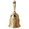 Ручной колокольчик Винтажная латунь Антикварный Изысканный резной узор Ручной колокольчик для обеда Свадебная вечеринка Семья Школа