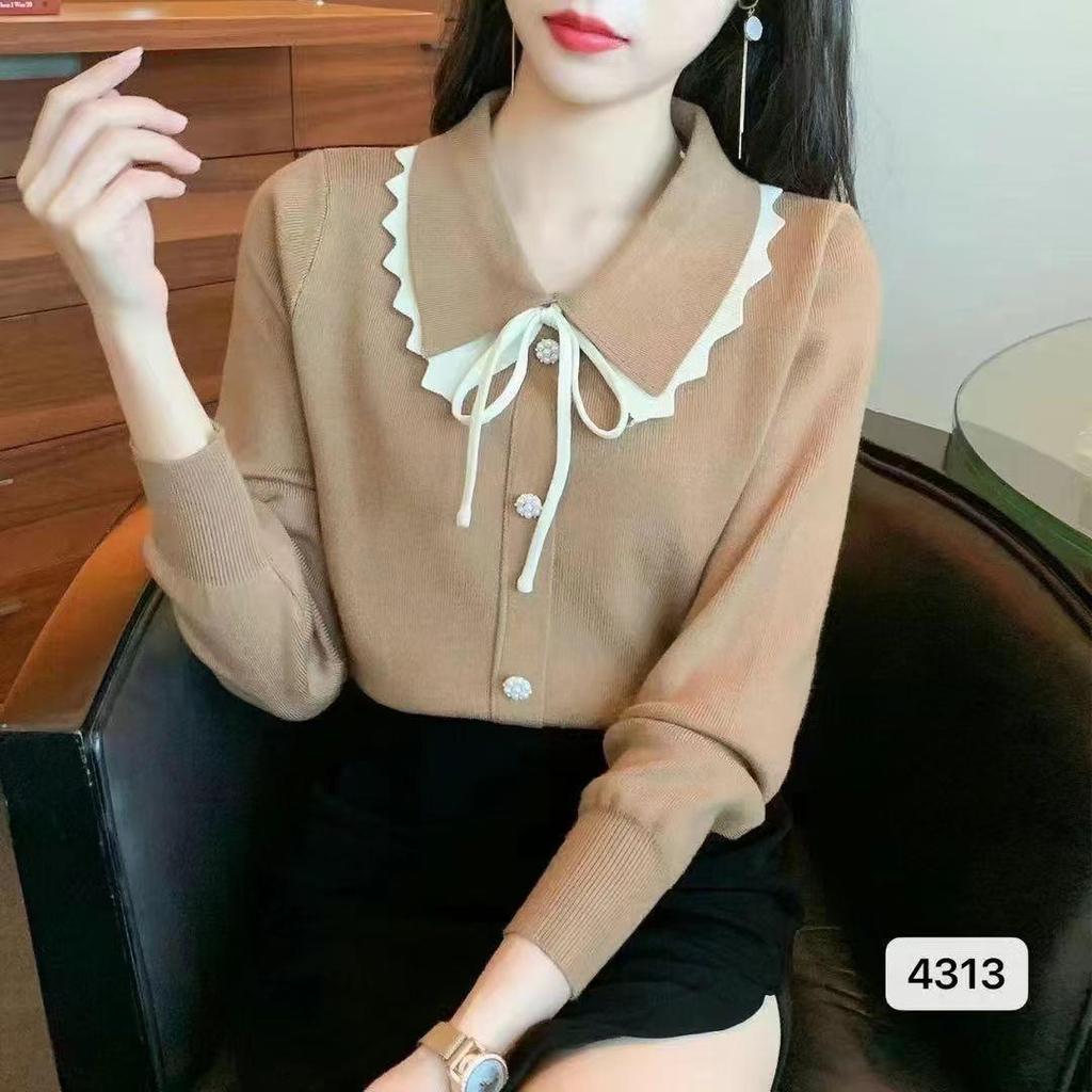 Undercover Женский осенне-зимний кукольный воротник-бантик вязаный свитер модный свитер