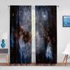 Очаровательная занавеска с принтом галактики и космоса для гостиной, спальни, звезд вселенной, шифон, тонкие украшения для окон, 2 шт.