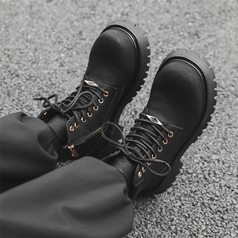 Новые ботинки для альпинизма на открытом воздухе из ревеня, усиленные ботинки Martin с толстой подошвой, универсальные модные ботинки для инструментов 66621-K