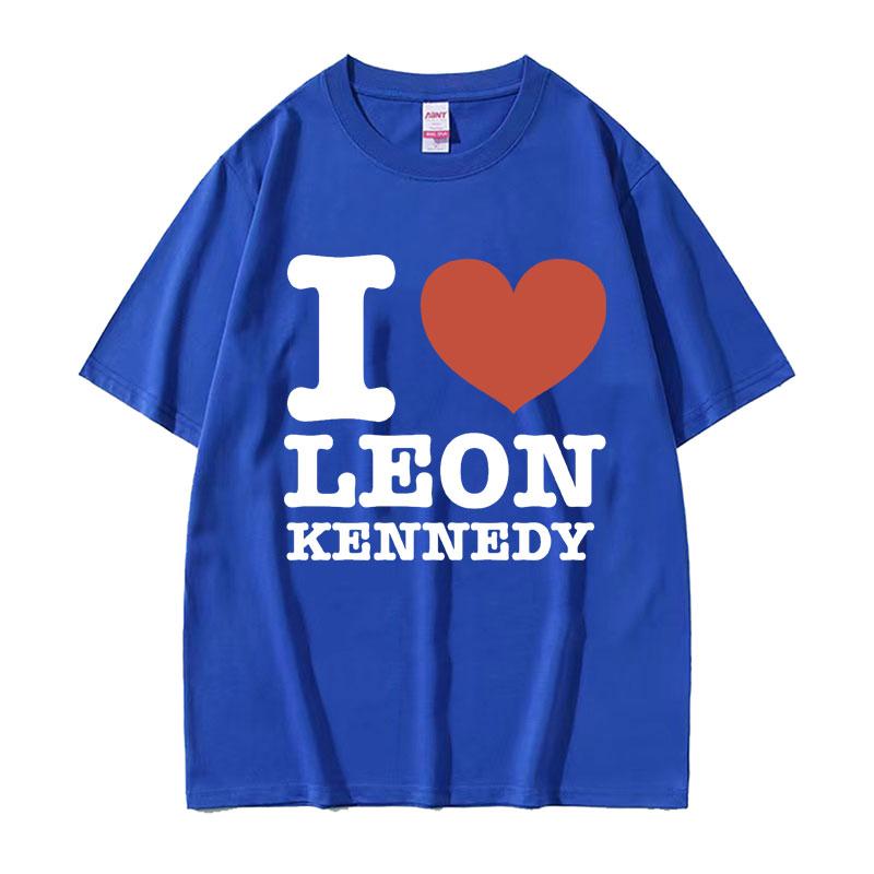 I Heart Leon Kennedy Print TShirts Unisex Womens Clothing Fashion Vintage T Shirt Male Oversized Cotton Short Sleeve Tshirt Tops