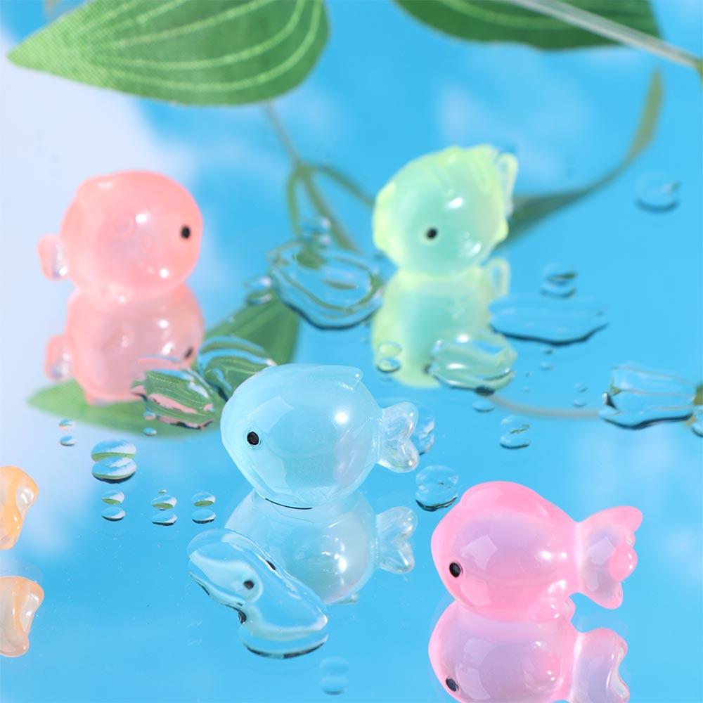 Colorful Luminous Fat Fish Simulation Fat Fish Landscaping Mini Fish Figures Fairy Garden
