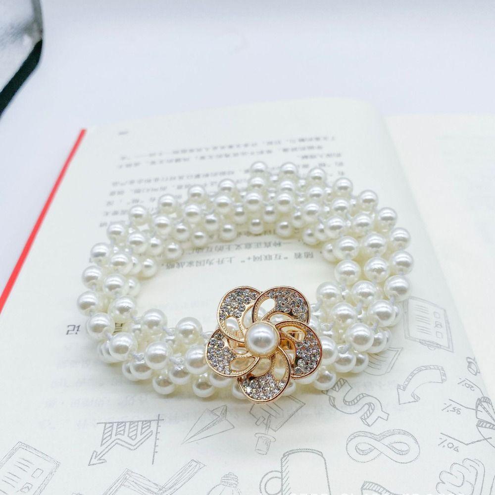 Элегантный жемчужный пояс на талию, эластичная цепочка на талию, ретро эластичный пояс для женщин