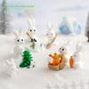 Delightful Resin Winter Snow Bunny Decor For Diy Miniature Wonderland