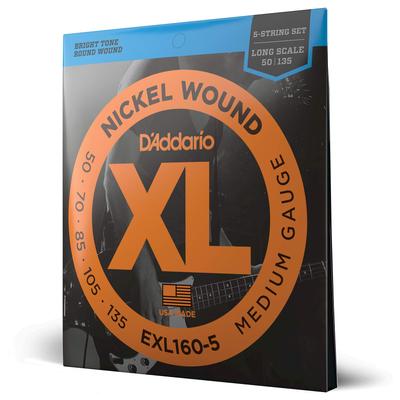Струны для бас-гитары Long Scale D'Addario EXL160-5 5-струнные 5-струнные