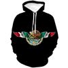 2025 Europe, America, Europe and America men's sweater Mexico logo boys sweater 3D printing autumn and winter hooded sweater