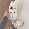 New Cute 3D Rabbit Plush Phone Case Fall Winter Warm Phone Case for iPhone 16 Pro Max