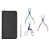 4pcs Hair Extension Tools with Pliers Wire Loop Beading Hook Needle Small Scissors Storage Bag