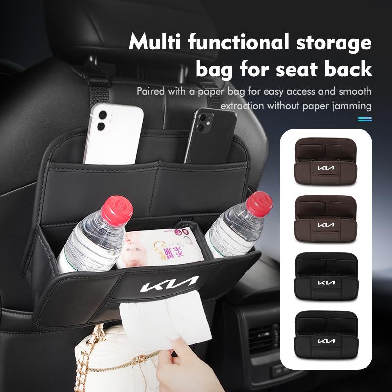 PODV6 For KIA Car Seat Organizer Back Storage Bag Rear Anti-wear Pocket Cerato Soul Venga Forte Spectra Sedona Niro Cadenza