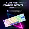 DrunkDeer G60 Rapid Trigger Mechanical Gaming Keyboard TKL Magnetic Switch Keyboard RGB PBT Keycaps Compact Layout 61 Keys USB White 60% Wired,