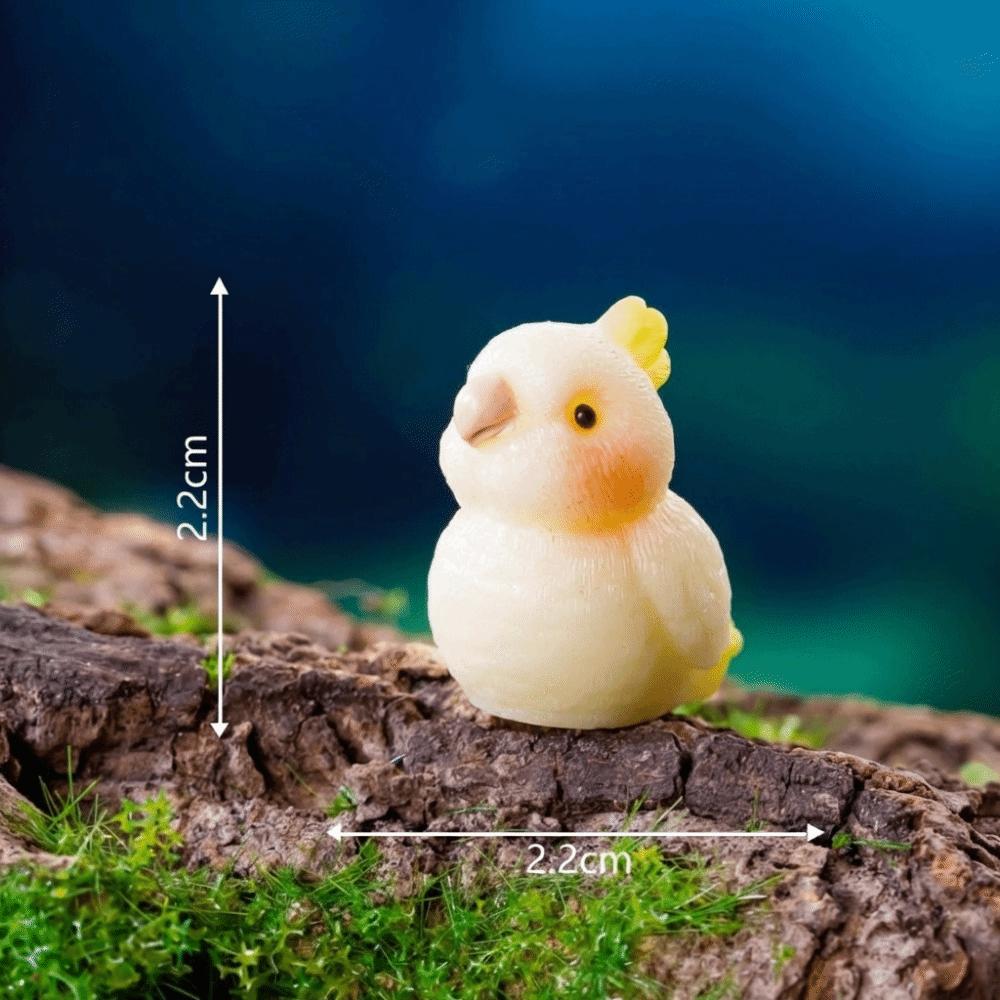 4PCS/SET Cartoon Style Parrot Decorations Resin Landscape Decoration Desktop Decoration Landscaping