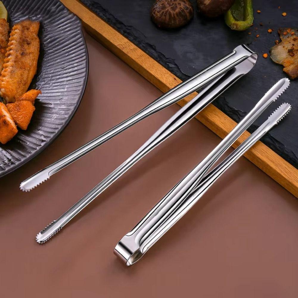 1Pcs 7/9/12Inch Food Clip 304 Stainless Steel BBQ Steak Clip New Grill Tongs  Cooking Utensils