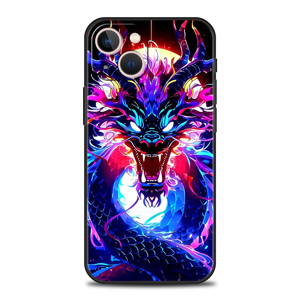 Роскошный мягкий чехол из ТПУ для iPhone 17 Air 16E 16 11 15 14 Pro MAX 12 13 7 8 Plus X XR XS SE 2022 Чехол Серия Мультяшный Дракон
