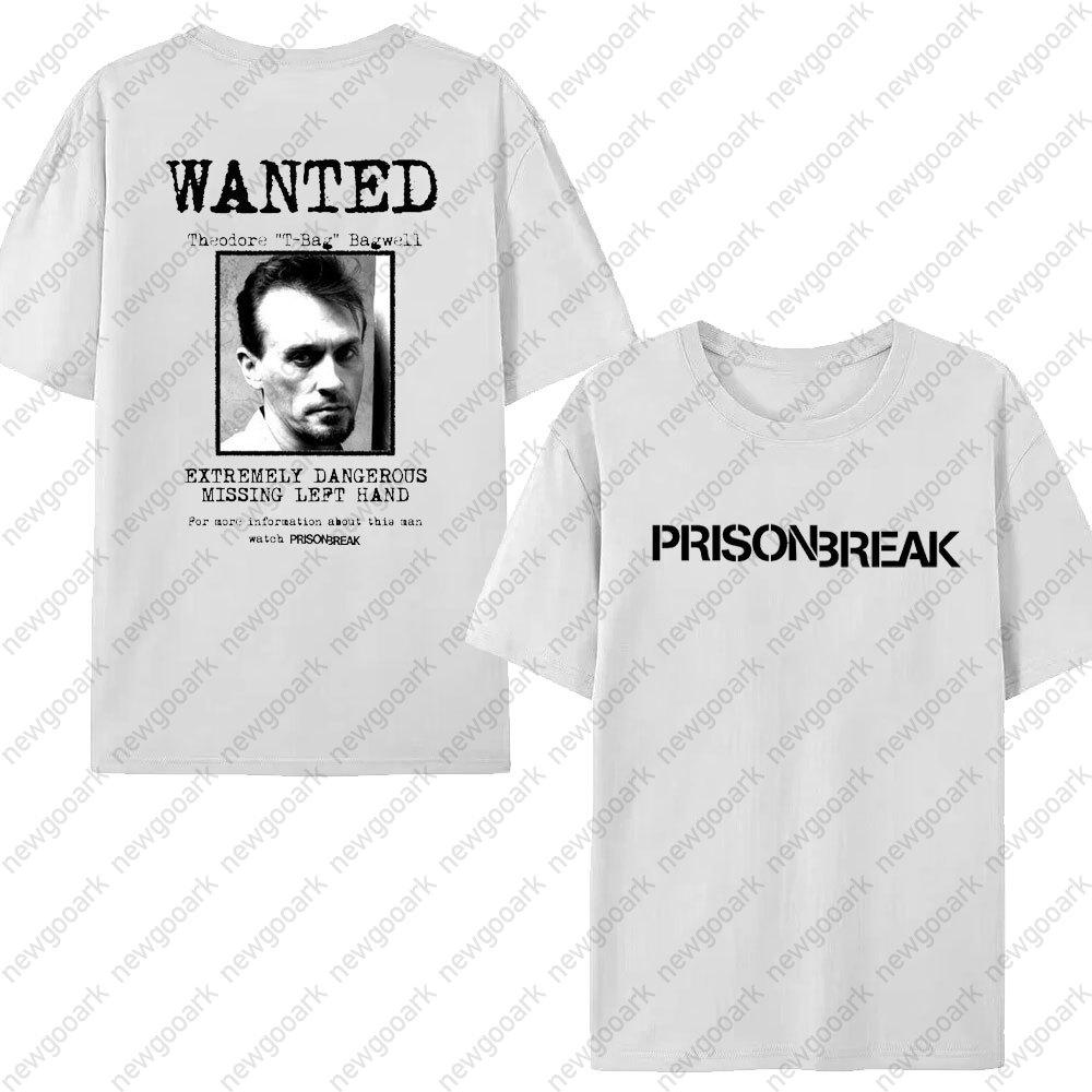 Смешная футболка с сериалом WANTED Унисекс Побег из тюрьмы Уличная одежда Винтажная Харадзюку Топ Хлопок Короткий рукав Футболки Майкла Скофилда