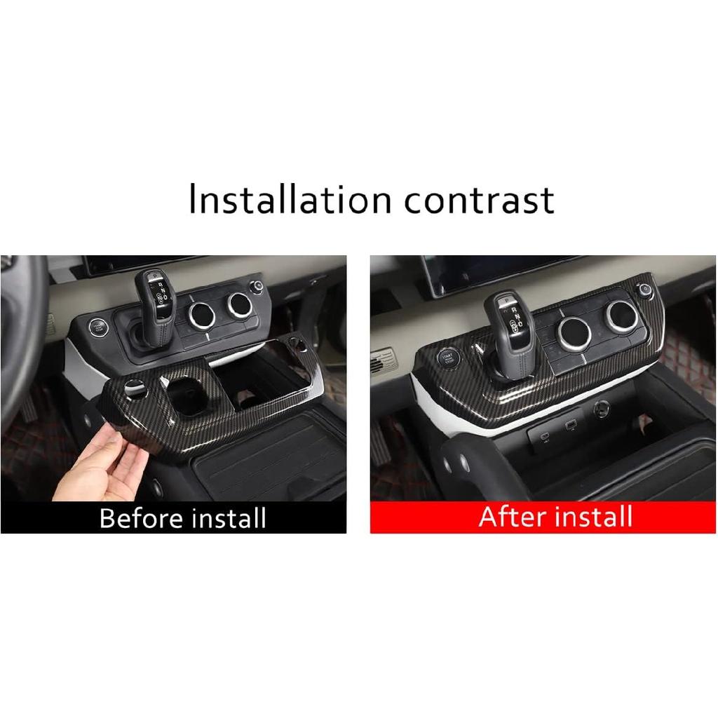 PIUGILH Car Center Control Panel Frame Cover & Air Conditioning Switch Panel Inner Trim Accessories for Land Rover Defender 110 2020 2021 2022 2023