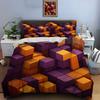 3D Honeycomb Square Gradient Color Printing Duvet Cover Queen King Size  Suitable For Adult Children Bedding Set 3 Pcs No Quilt
