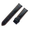 22mm Leather Watch Band for Mido Multifort M005 Series M005930 Strap Men Black With Orange Stitches Bracelet