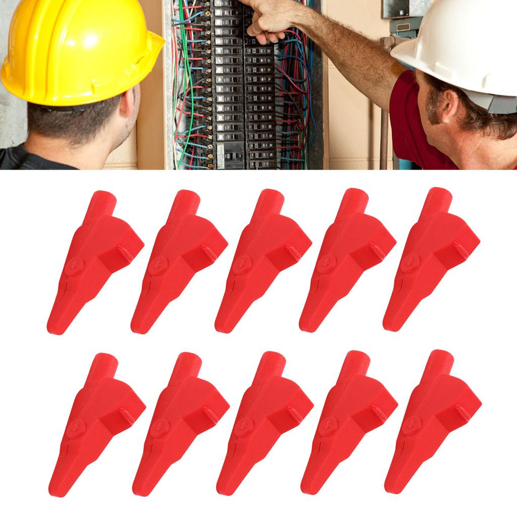 10Pcs J.60032 Banana Test Clip Enclosed Electrical Test Clips with 4mm for Electronic Instruments
