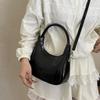 Solid Color French Underarm Bag Elegant Texture Handbag Storage Bag PU Hobo Bag  Daily