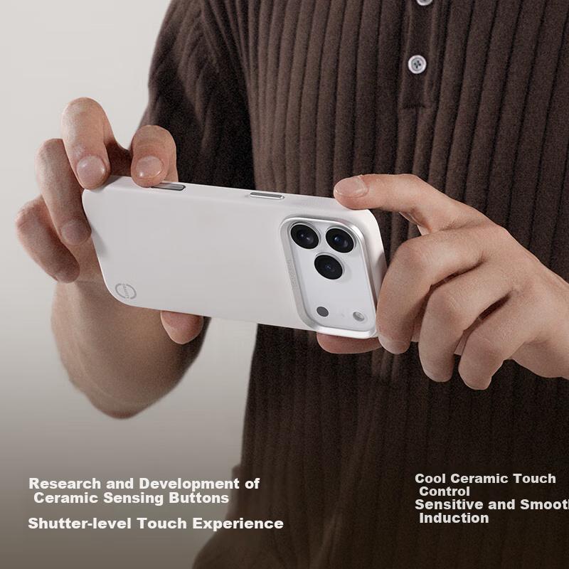 DEFENSE Ceramic Camera Button Leather Slim Anti-drop iPhone 17 Pro Max Case Magnetic Absorption Anti-sweat Full Protection Black
