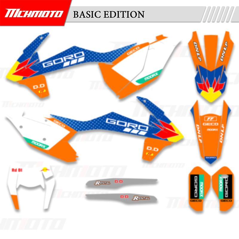 MCHMFG for KTM 125 250 300 350 450 SX SXF 2016-2018 EXC XCW 2017- Full Set Graphics Backgrounds Sticker Number Name