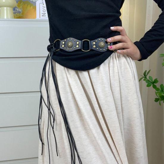 Женский ремень в стиле ретро, ​​преувеличенный ромб, металлическая пряжка из искусственной кожи, широкий ремень с ушками, аксессуары для брюк