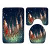 Christmas Bathroom Shower Curtain Four-Piece Combination Floor Mat Bathroom Water Absorbent Non-Slip Door Mat Bedroom Carpet