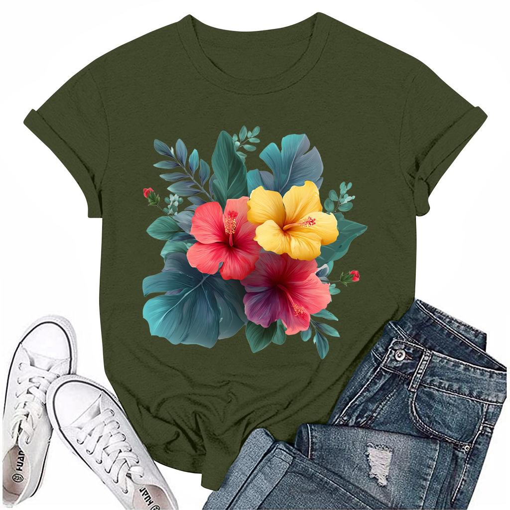 Женская мода повседневная футболка с круглым вырезом и короткими рукавами, топ, футболка, топ