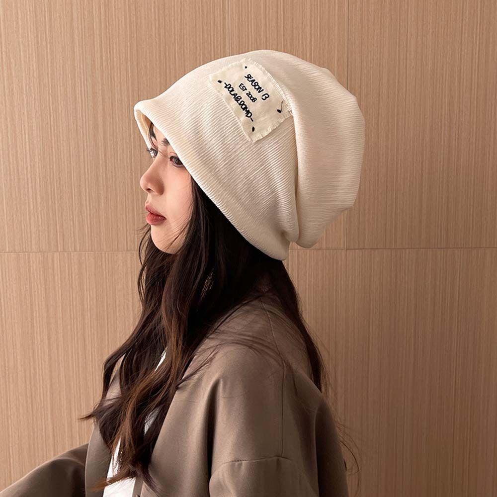 Elastic All-match Solid color Korean Style Women Beanie Men Skull cap Stacking bonnet Knitted Hat