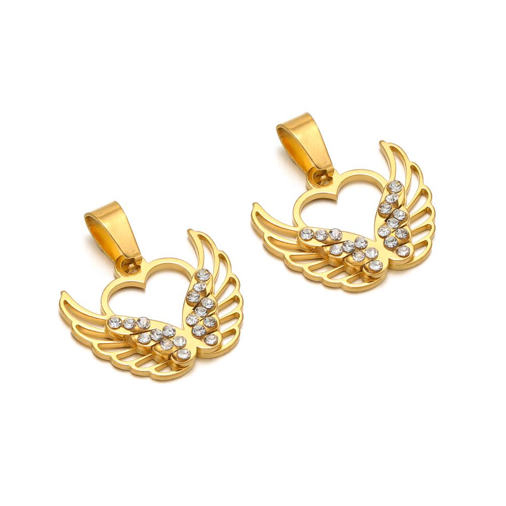 5Pcs Stainless Steel Metal Heart Flower Butterfly Cubic Zircon Charms for Necklace Bracelet DIY Jewelry Pendants Earrings Making
