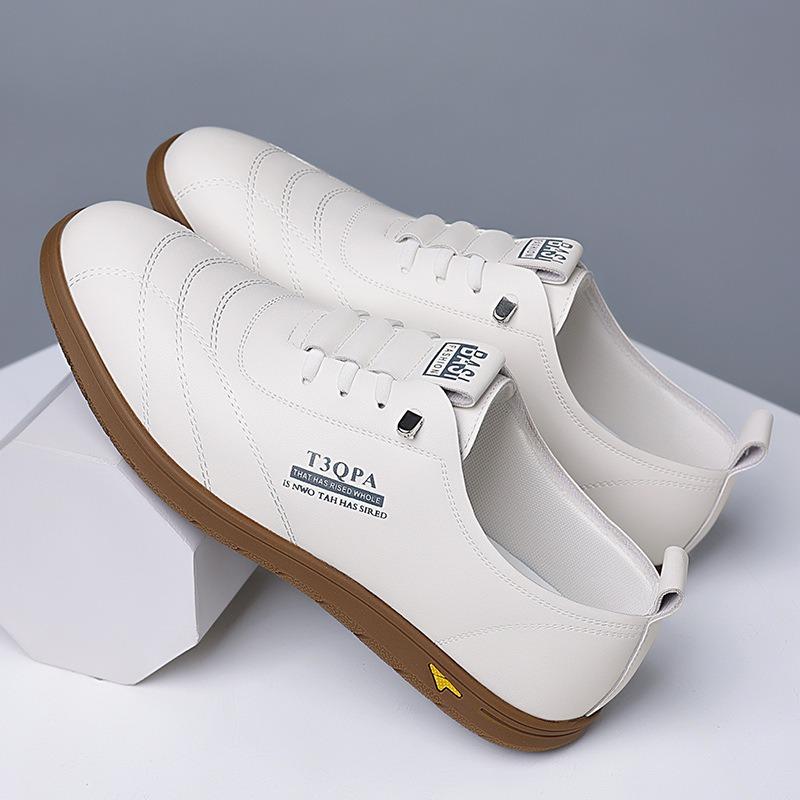Business leather shoes breathable lightweight soft-soled casual shoes little white shoes British comfortable one-pedal Doudou men's shoes