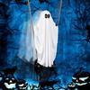 Swing Ghost Figure Swing Ghost with White Lantern Swinging Ghost Decoration for Halloween Party Haunted House Outdoor Decor
