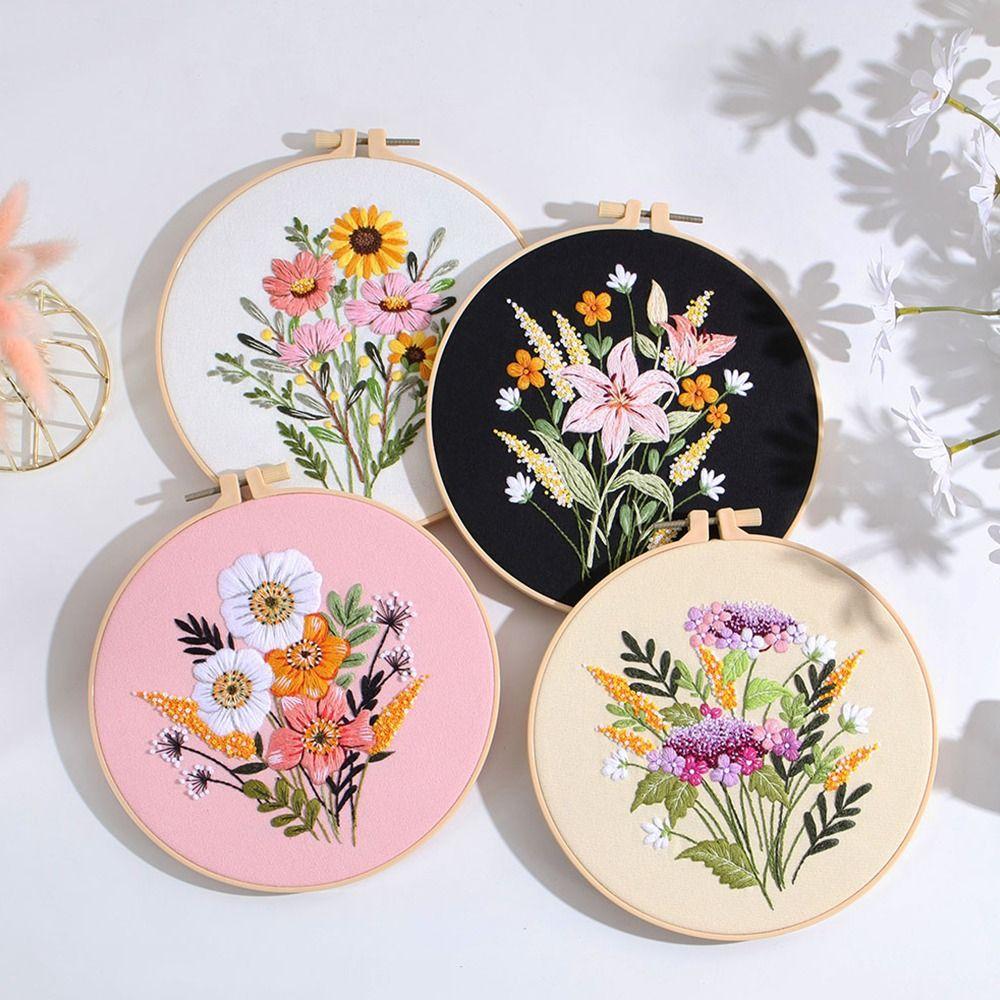 Needle Punch Embroidery Stitch Practice Kit Embroidery Hoop DIY Embroidery Kits For Beginners