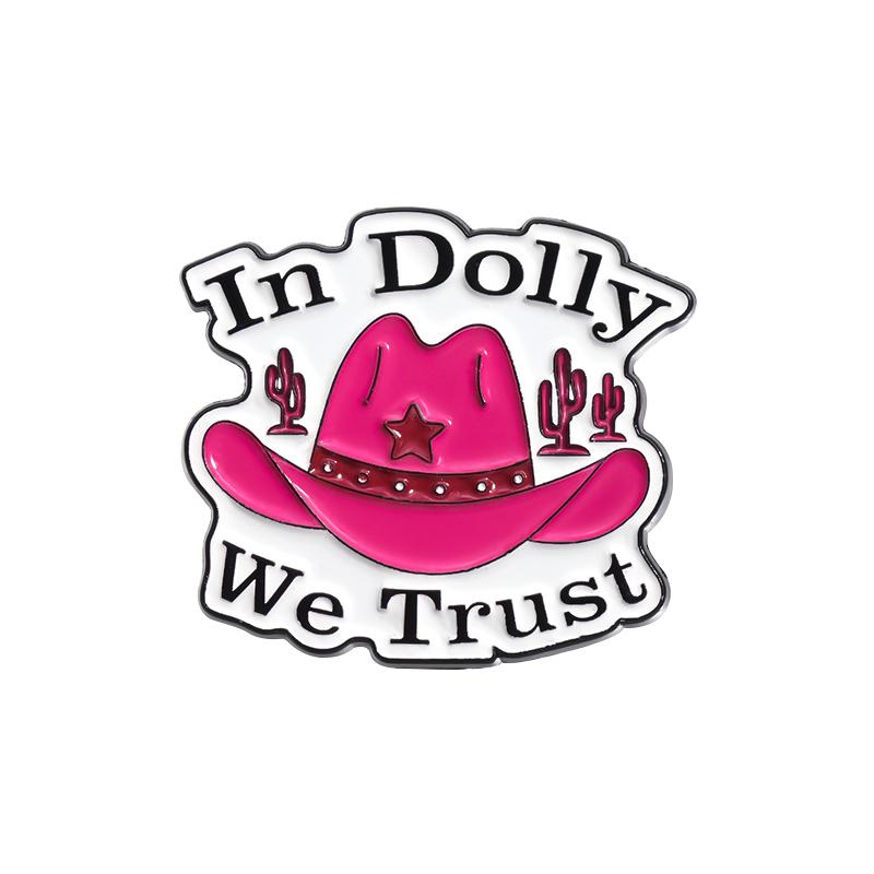 Эмалевые значки «Ковбойская шляпа» на заказ «In Dolly We Trust» Броши Значки на лацкан Готическая бижутерия Подарок для детей и друзей