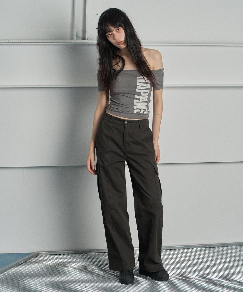 SWAYGLOW Solid Cargo Pants Dark Gray