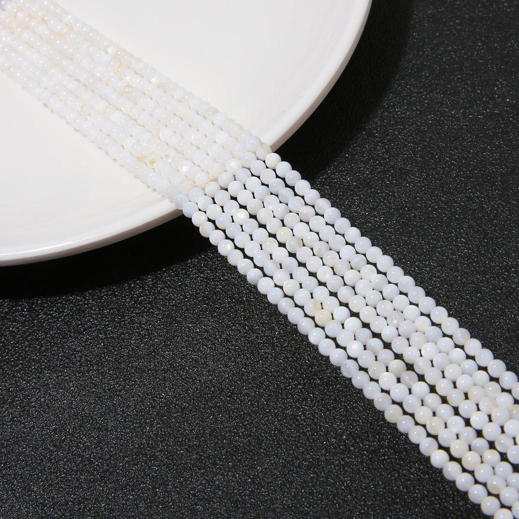 Круглые бусины из ракушки пресной воды 3 мм для изготовления ювелирных изделий DIY браслет Necalace цепочка для телефона
