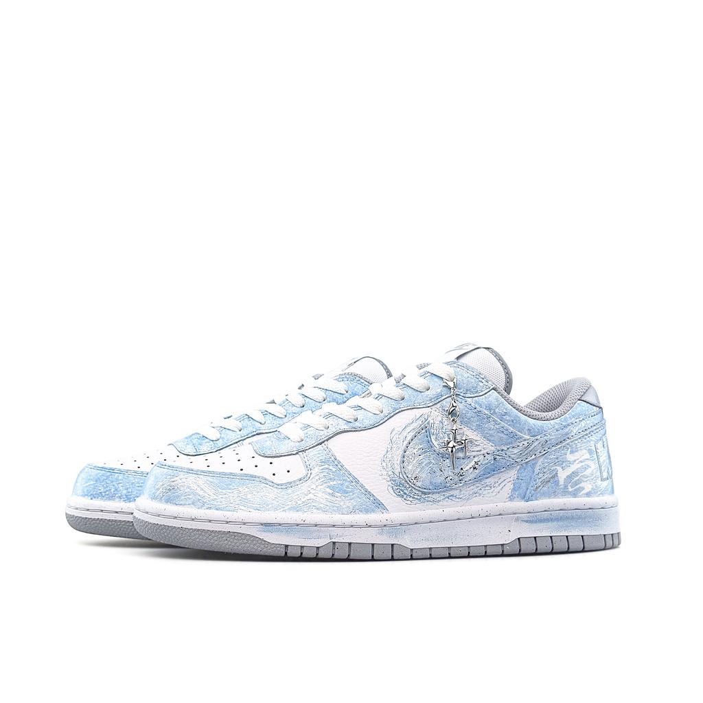 Nike Dunk Crushed Ice Blue Pudding, Special Shopping Bag Abrasion Resistant Low top Skateboard Shoes Men's 355152-106(Team1821-BOX)