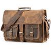 Vintage Bag Laptop Buffalo Leather Messenger Satchel Genuine Briefcase