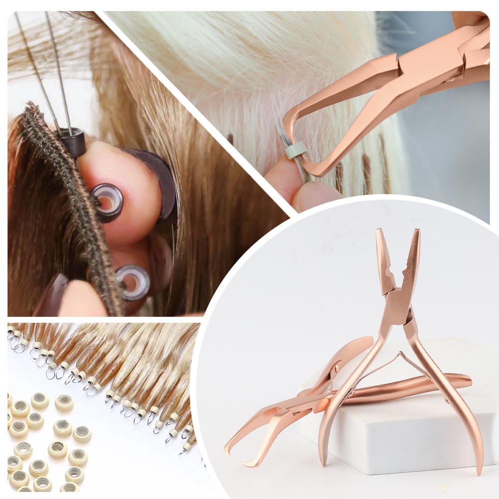 GlamorDove Micro Beads Plier For Hair Extension Removal Micro Ring Link/Bead Opener Tool Silver Color Micro Ring Bead Plier