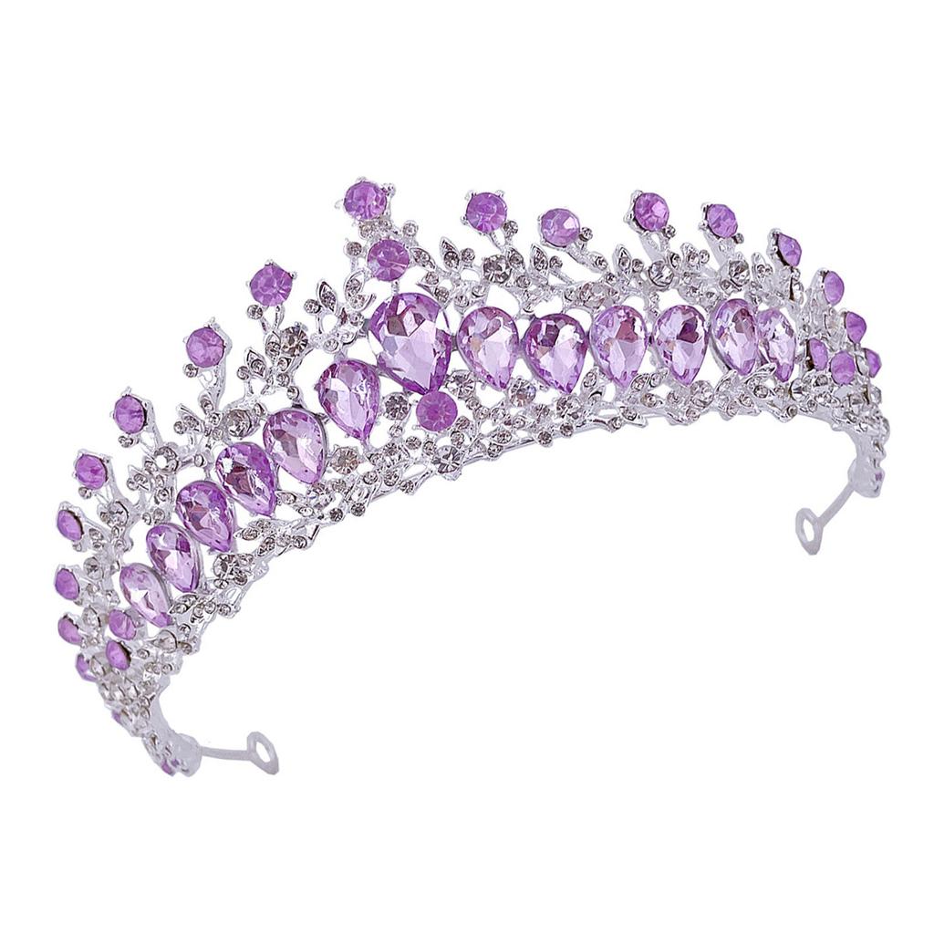 Women Wedding Crown Zinc Alloy Exquisite Rhinestone Bride Crown Hair Accessories for Prom Costume
