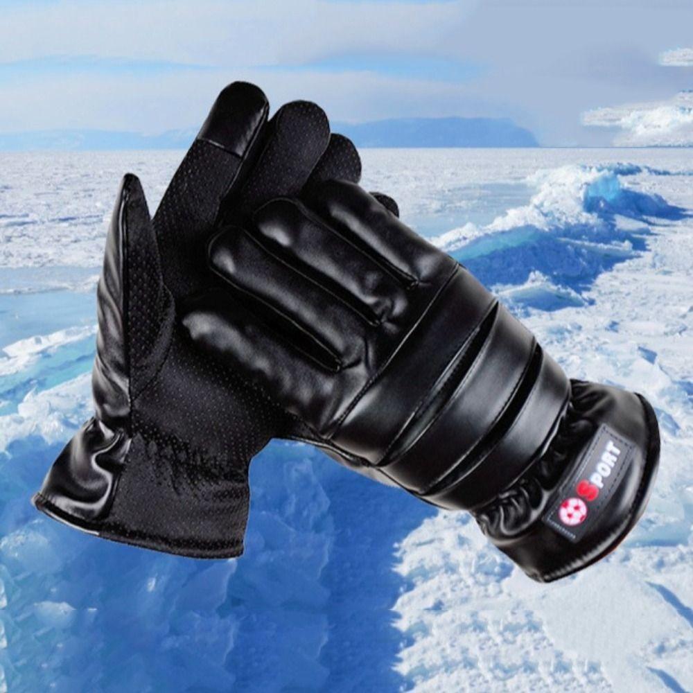 Keep Warm Winter Leather Gloves Driving Sport Mittens Rider Equipment Gloves Autumn