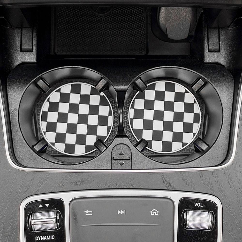 Houndstooth Auto Cup Holder Heat Resistance Water Cup Cushion Car Mug Coaster Decor Accessories