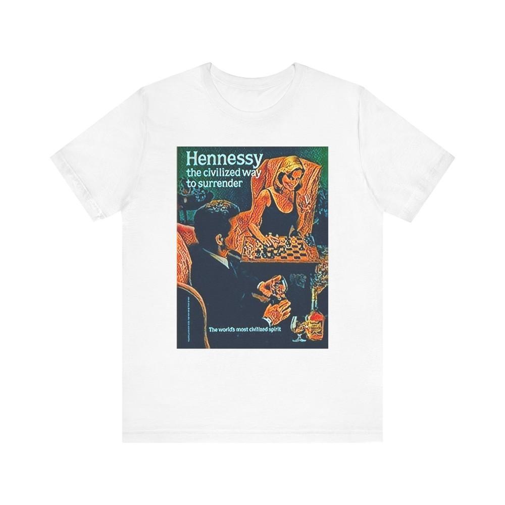 Hennessy Retro Art Graphic Print Crewneck Unisex Jersey Short Sleeve Tee Shirt