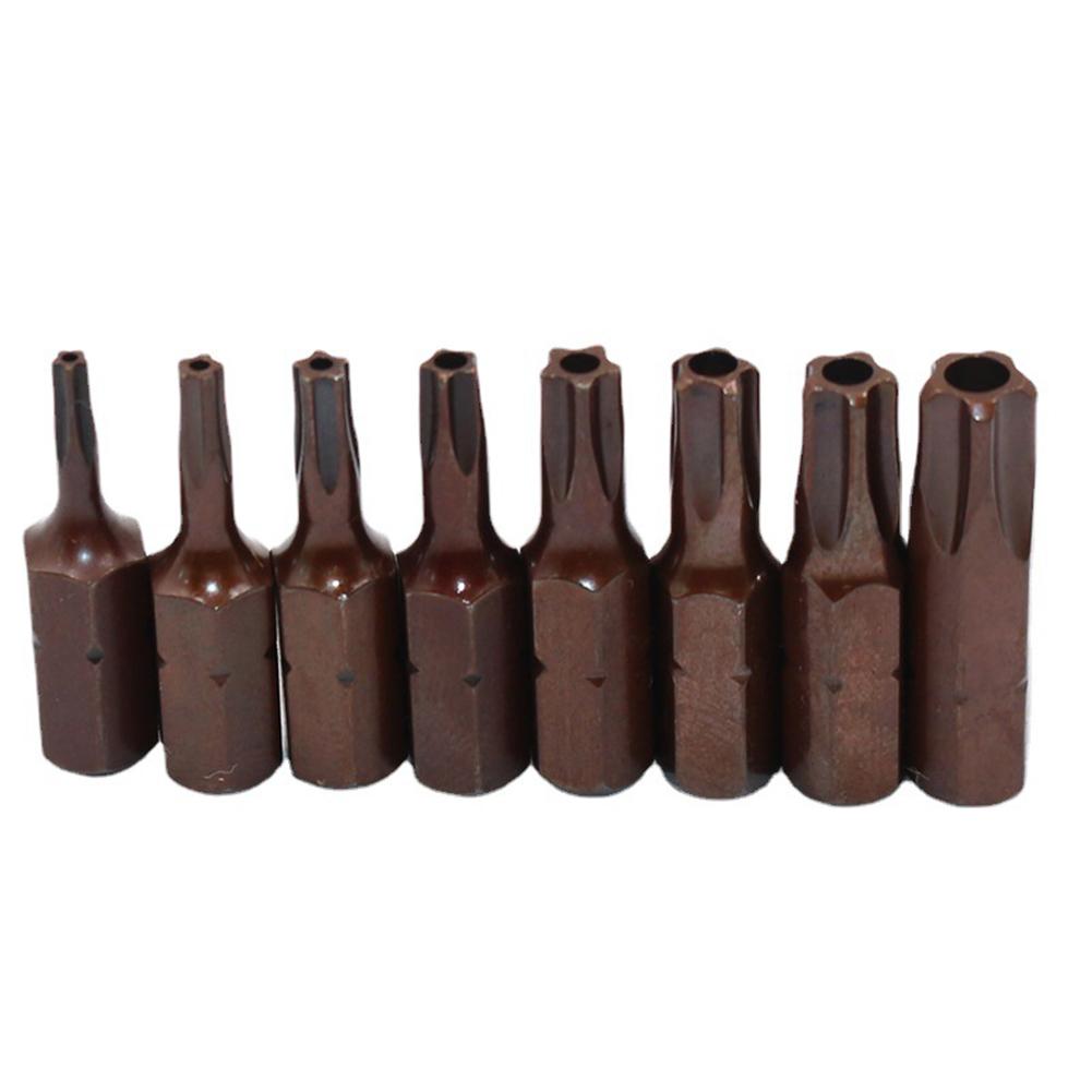 8 PCS Magnetic  Batch Head Screwdriver Bit Set For Electric Drill TS8/10/15/20/25/27/30/40  Five-Point Screw Driver Bit Tools