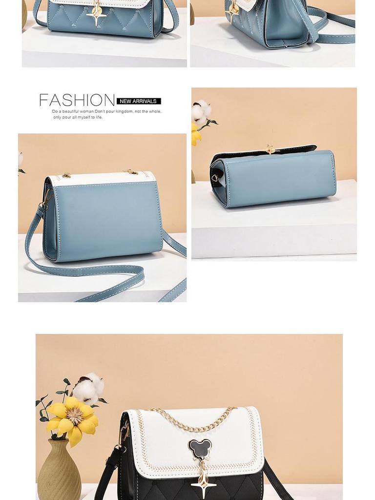 Модная женская сумка кроссбоди с Микки Маусом: Трендовая, фактурная, высококлассная маленькая квадратная сумка через плечо