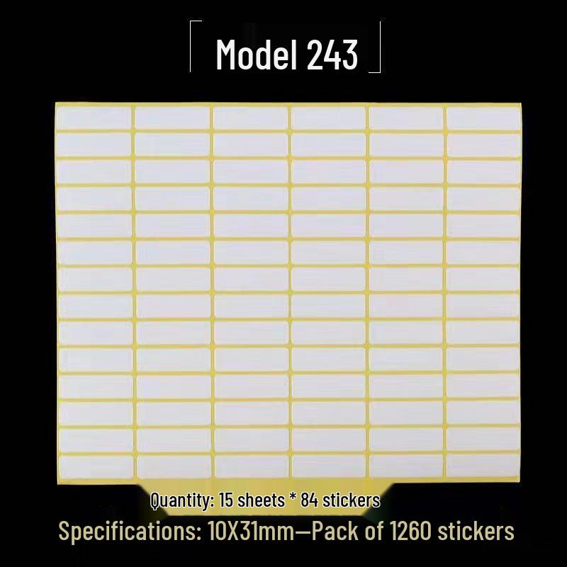 A5 Self-Adhesive Blank Label Stickers for Printing and Handwriting - White Name and Number Stickers