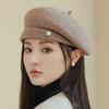 Легкий роскошный шерстяной берет для детей, демонстрирующий их лицо осенью зимой, маленькая модная шляпа художника, ретро-шляпа-бутон