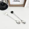 Cartoon Ceramic Spoon Ceramic Black And White Cat Spoon Ice Cream Spoon Stainless Steel Coffee Spoon
