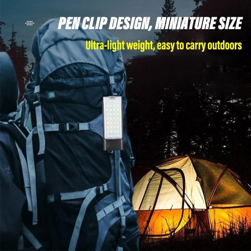 Rechargeable Mini LED Flashlight White & Red Light Worklight Keychain Light Camping Lamp 5 Lighting Modes Emergency Light